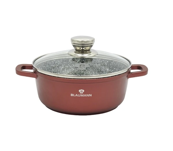 Cratita cu capac aluminiu turnat Blaumann Cerastone 26X12cm capacitate 5.5L